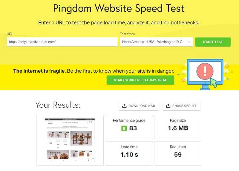 Pingdom Website Speed Test